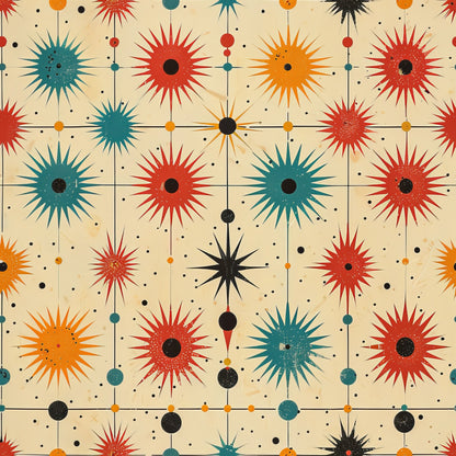 Midcentury Cosmos Pattern 21 Minky Fabric