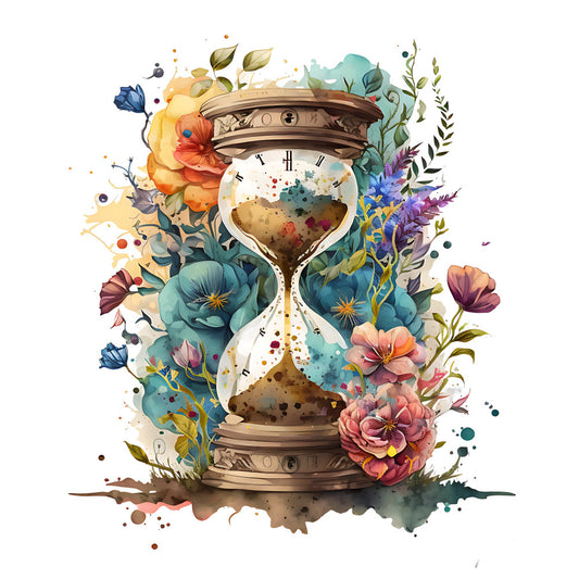 Watercolor Hourglass Fabric Panel 3