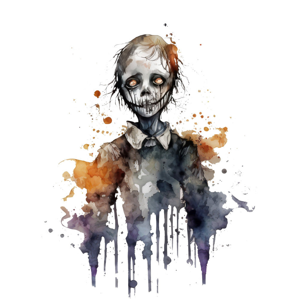skull, skeleton, watercolor, abstract, gothic, dark, spooky, halloween, horror, brown, orange, purple, gray, black, cream, ink splatter, dripping paint, artistic, modern, grungy, edgy, alternative, macabre, creepy, bones, face motif, mixed media, dark themes, autumn, scary