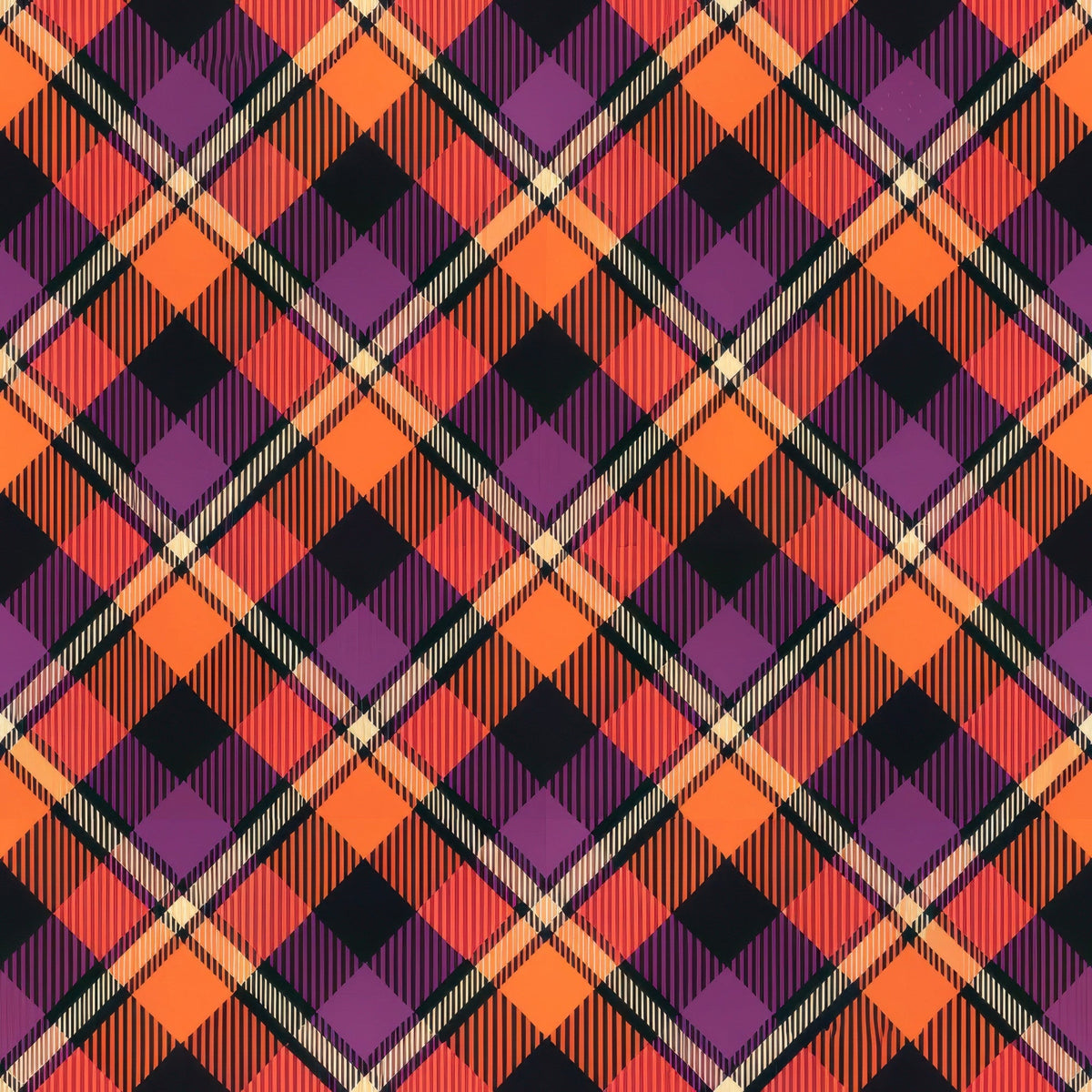 Pumpkin Patch Plaid Pattern 7 Minky Fabric