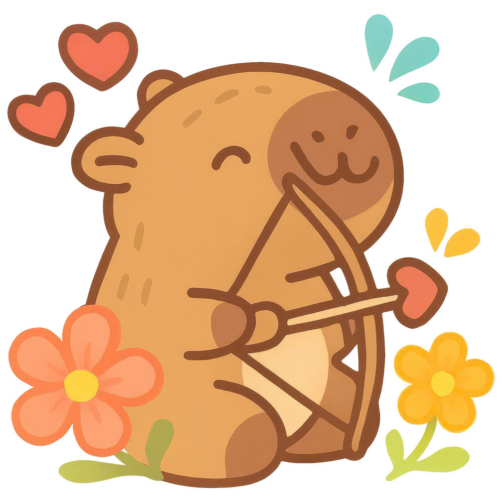 Cartoon Capybara Fabric Panel 17 – QuiltingFabricPanels.com