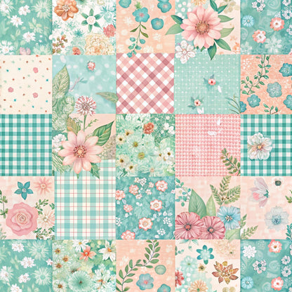 Spring Patchwork Pattern 3 Quilting Cotton Fabric