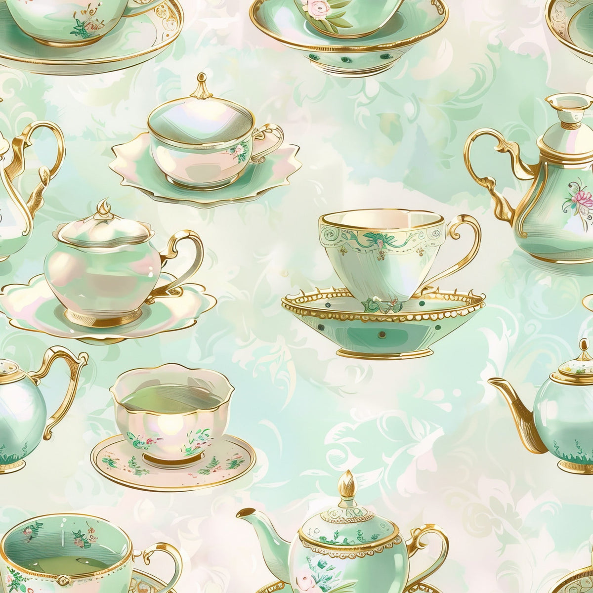 Pastel Porcelain Pattern 11 Minky Fabric