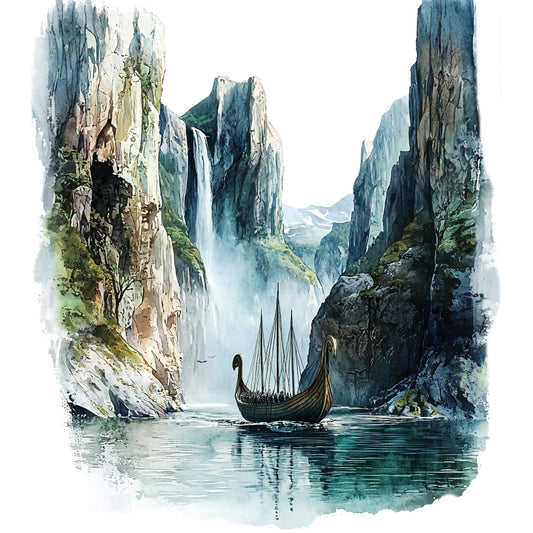 Viking Ships Fabric Panel 6