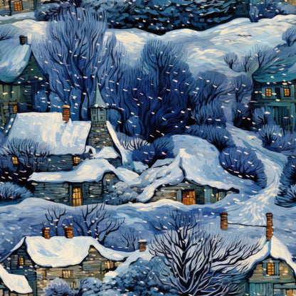 Golden Snowfall Pattern 3 Minky Fabric