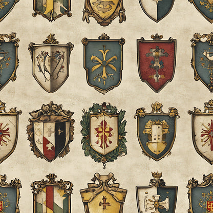 Medieval Heraldry Pattern 17 Minky Fabric