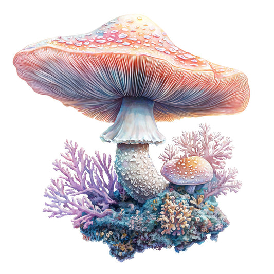 Underwater Mushrooms Fabric Panel 30