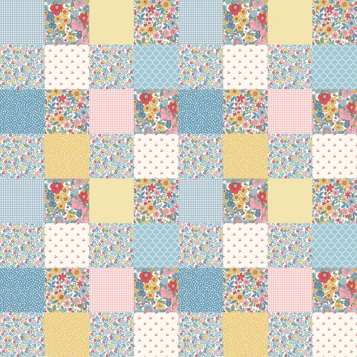 Grandmas Patchwork Pattern 1 Quilting Cotton Fabric