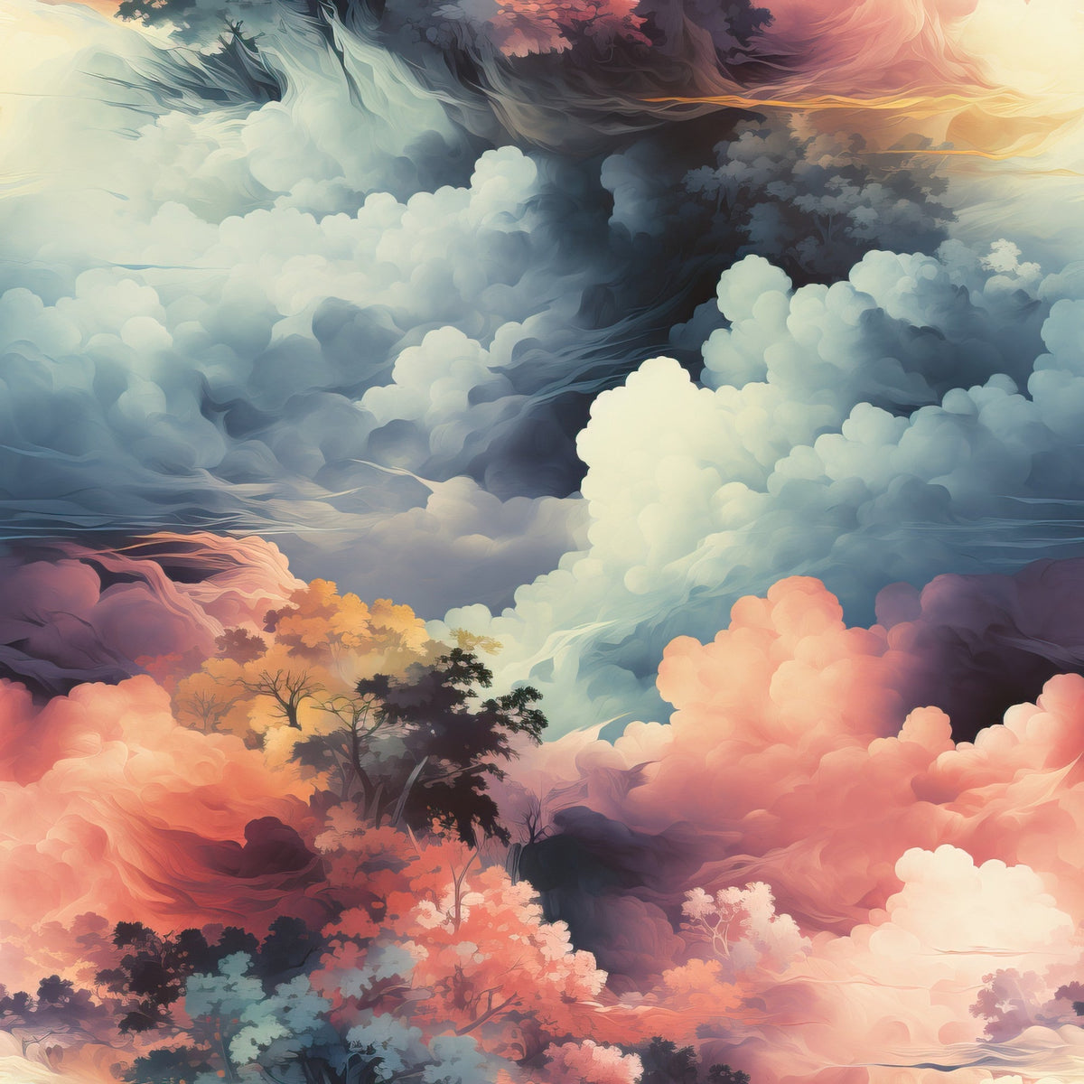 Painted Skies Pattern 6 Minky Fabric