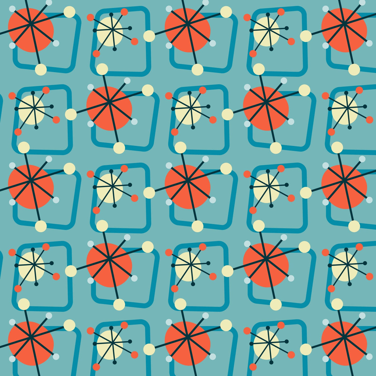 Retro Boomerangs Pattern 5 Minky Fabric