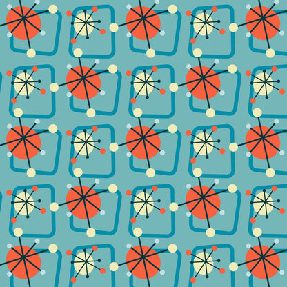 Retro Boomerangs Pattern 5 Minky Fabric