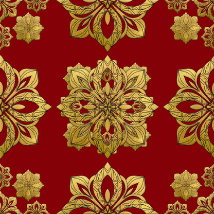 Gilded Crimson Pattern 6 Minky Fabric