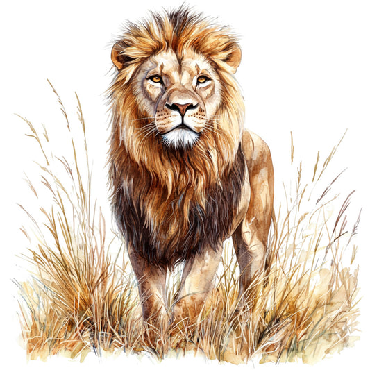 Watercolor Lion Fabric Panel 14