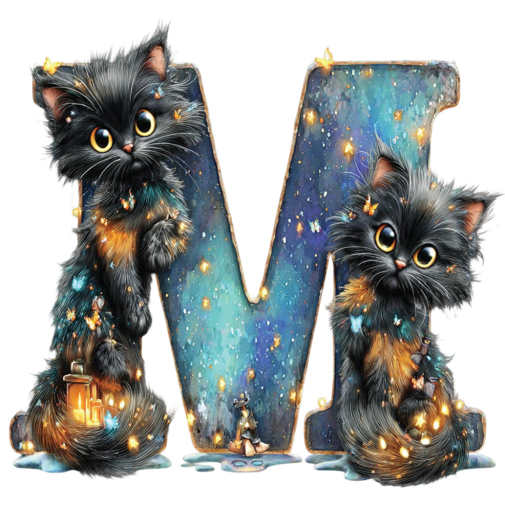 black cats, golden yellow, navy blue, teal, turquoise, celestial, starry night, whimsical, magical, fantasy, cats, animals, glowing lights, sparkles, enchanted, mystical, gold accents, cosmic, dreamy, cute cats, kitten, children's, novelty, illuminated, luminous, galaxy themed, night sky, wonder, playful, gold stars