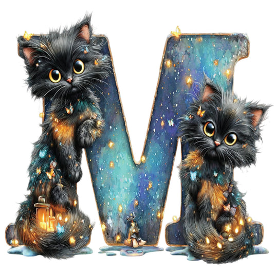 black cats, golden yellow, navy blue, teal, turquoise, celestial, starry night, whimsical, magical, fantasy, cats, animals, glowing lights, sparkles, enchanted, mystical, gold accents, cosmic, dreamy, cute cats, kitten, children's, novelty, illuminated, luminous, galaxy themed, night sky, wonder, playful, gold stars