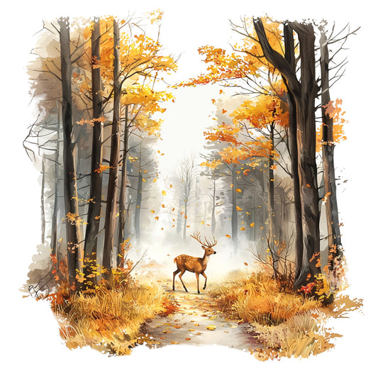 Deer in Nature Fabric Panel 9