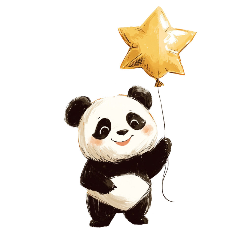 Cute Panda Bears Fabric Panel 30