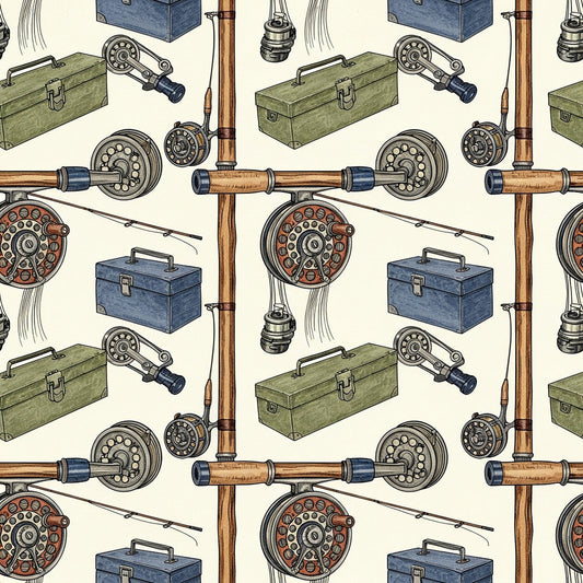 Angler's Vintage Almanac Pattern 9 Minky Fabric