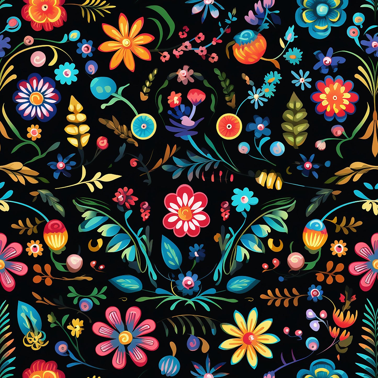 Mexican Floral Fiesta Pattern 10 Quilting Cotton Fabric