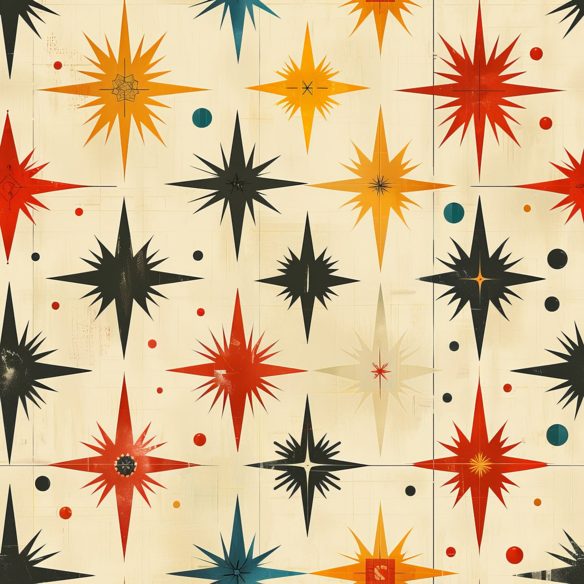 Midcentury Cosmos Pattern 13 Minky Fabric