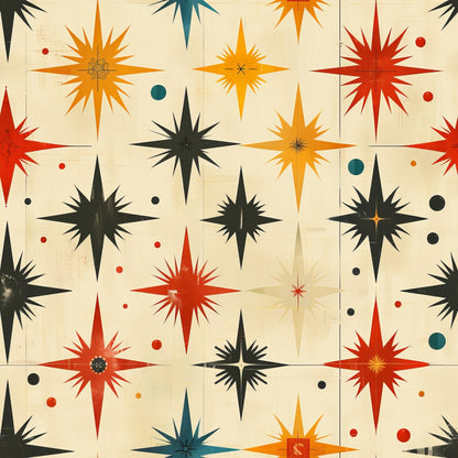 Midcentury Cosmos Pattern 13 Minky Fabric