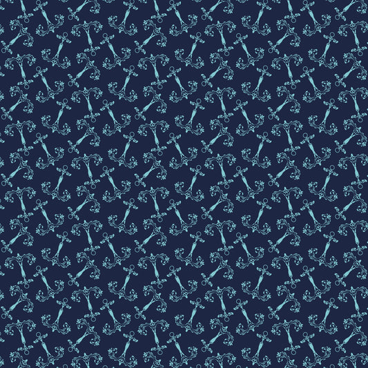 Maritime Blues Pattern 8 Minky Fabric