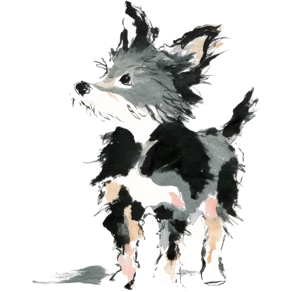 Handdrawn Doodle Dog Fabric Panel 53