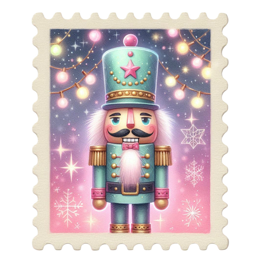 Nutcracker Postage Stamps Fabric Panel 13