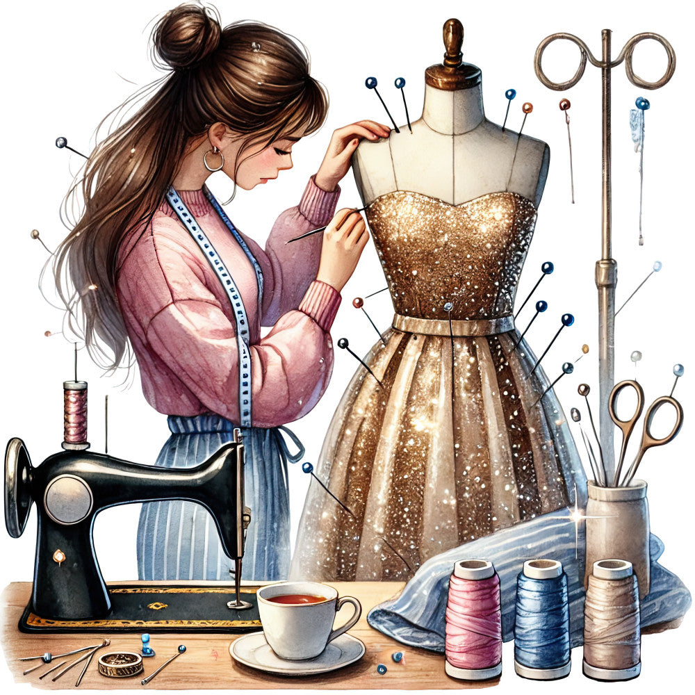 Sewing Scenes Fabric Panel 12