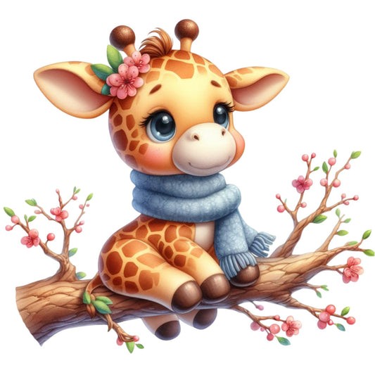 Cute Baby Giraffe Fabric Panel 4