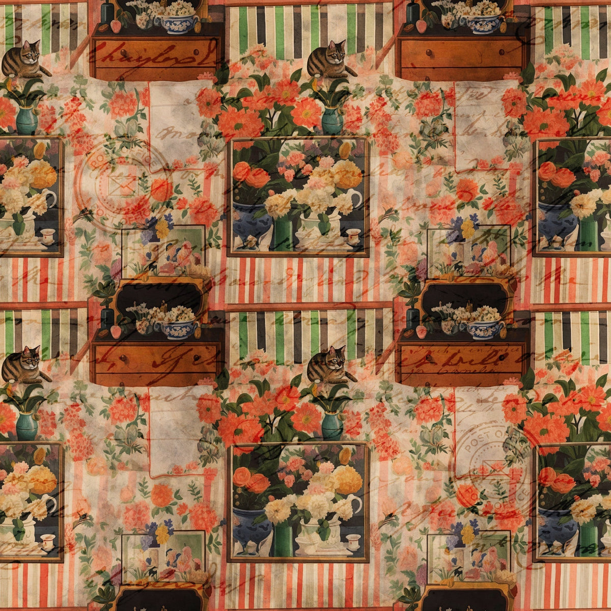 Postmarked Parlor Pattern 8 Minky Fabric