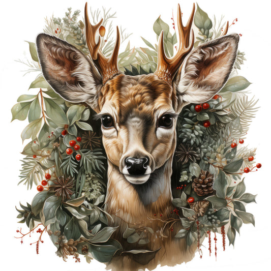 Vintage Deer Head Fabric Panel 6