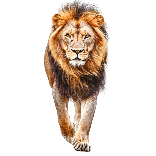 Watercolor Lion Fabric Panel 1