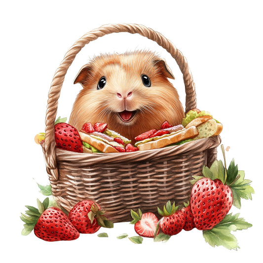 Cute Guinea Pigs Fabric Panel 15