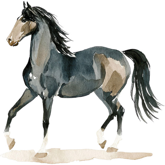 Watercolor Horses Fabric Panel 2