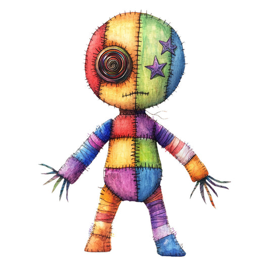 Colorful Voodoo Dolls Fabric Panel 10