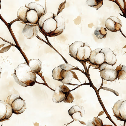 Ivory Boll Harvest Pattern 12 Minky Fabric