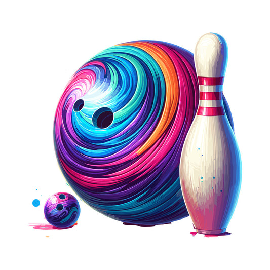 Watercolor Bowling Fabric Panel 11