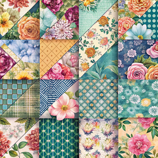 Spring Patchwork Pattern 5 Quilting Cotton Fabric