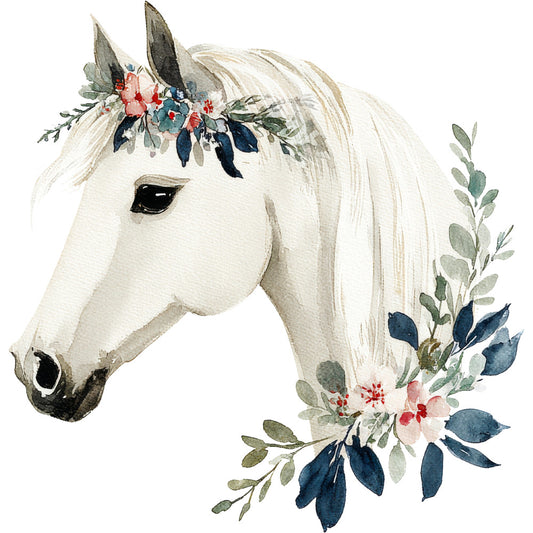 Watercolor Horses Fabric Panel 18