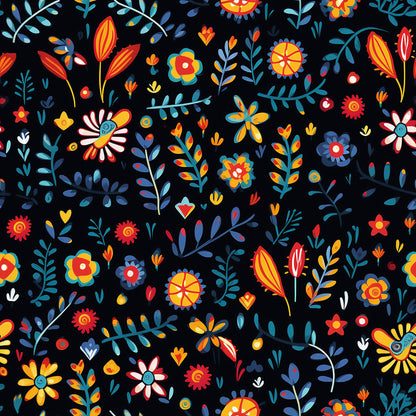 Mexican Floral Fiesta Pattern 8 Quilting Cotton Fabric