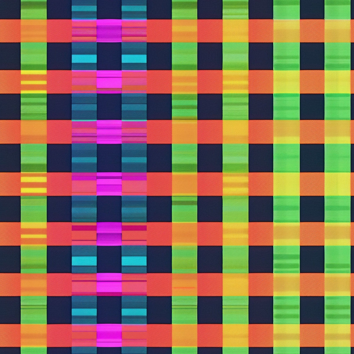 Electric Plaid Pattern 1 Minky Fabric