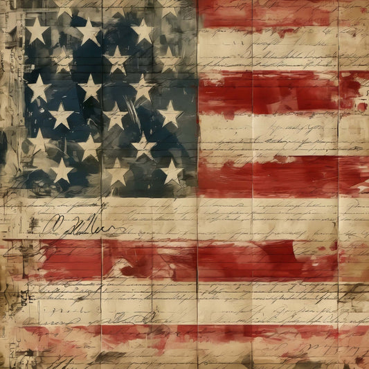 american flag, patriotic, stars, red white and blue, vintage, distressed, grunge, rustic, americana, navy blue, cream, script writing, handwritten text, historical, aged paper, americana quilting, independence day, fourth of july, traditional, heritage, nostalgic, stars and stripes, weathered, americana decor, patriotic theme, parchment, calligraphy