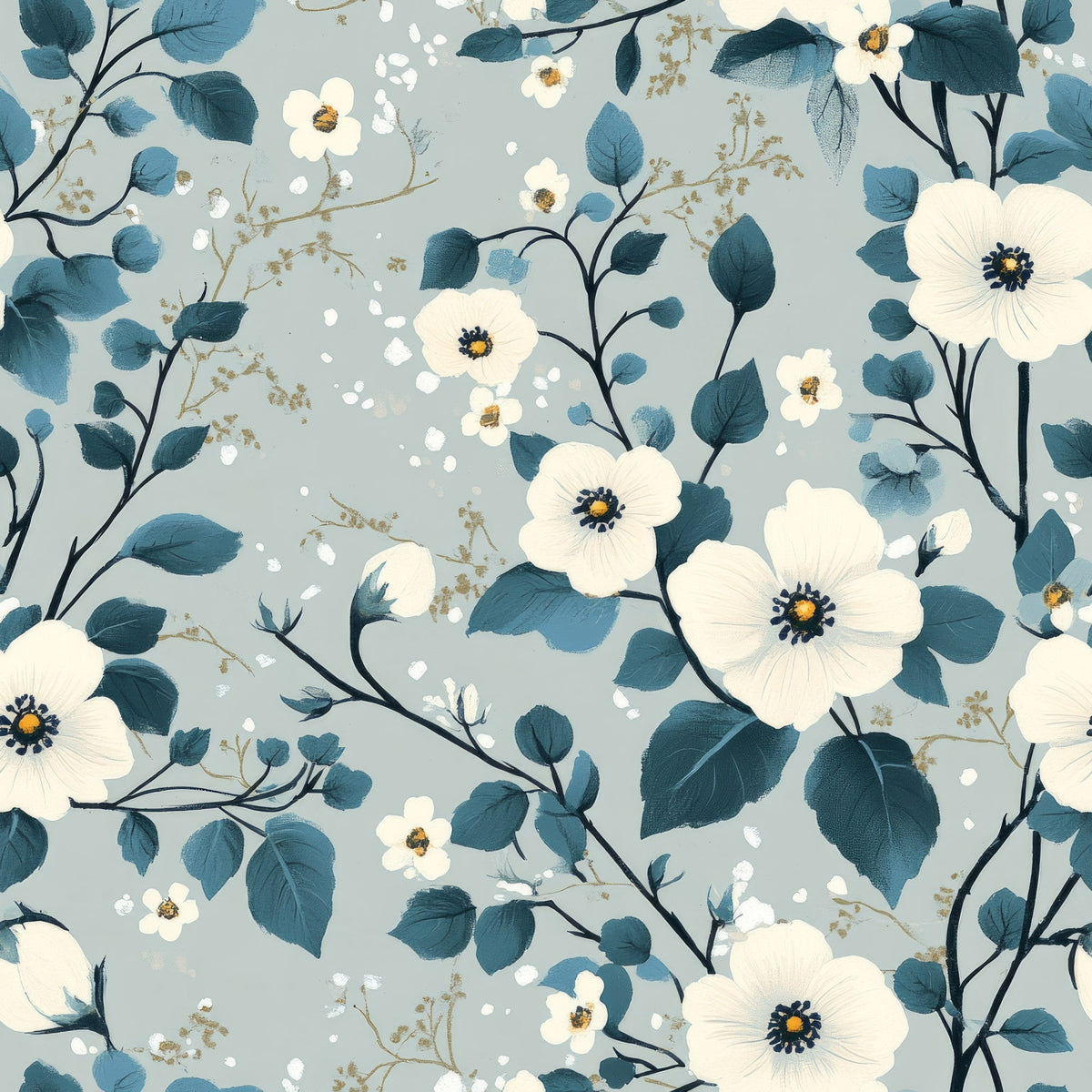 Painted Blossoms Pattern 9 Minky Fabric