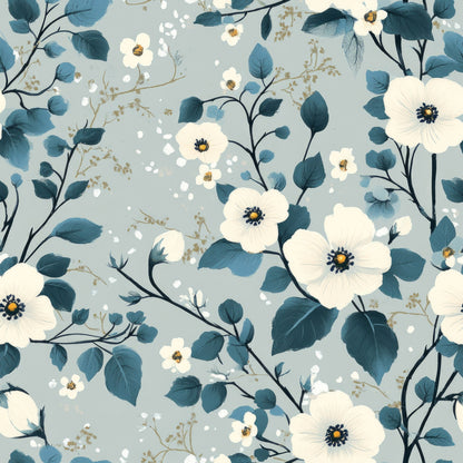Painted Blossoms Pattern 9 Minky Fabric