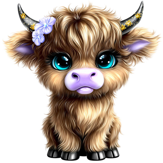 Adorable Highland Cows Fabric Panel 6