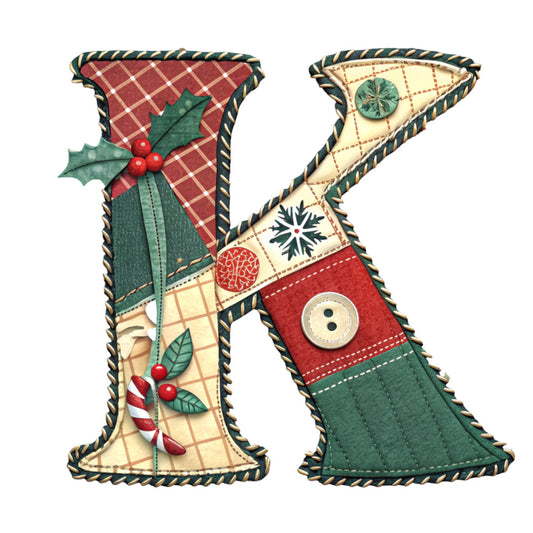 Christmas Patchwork Alphabet Fabric Panel 1