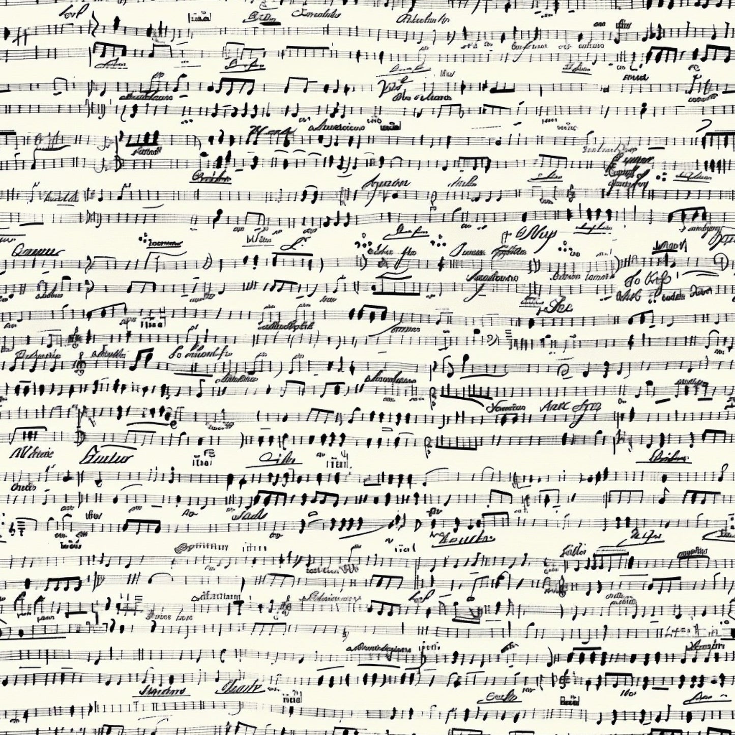 Handwritten Music Pattern 9 Quilting Cotton Fabric