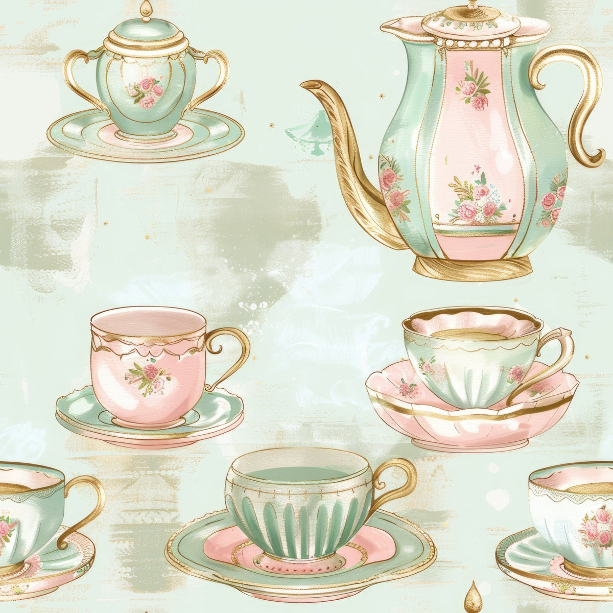 Pastel Porcelain Pattern 4 Minky Fabric