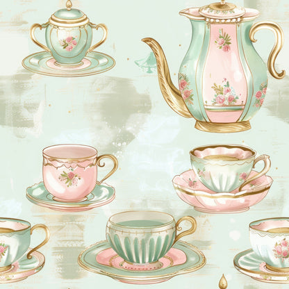 Pastel Porcelain Pattern 4 Minky Fabric